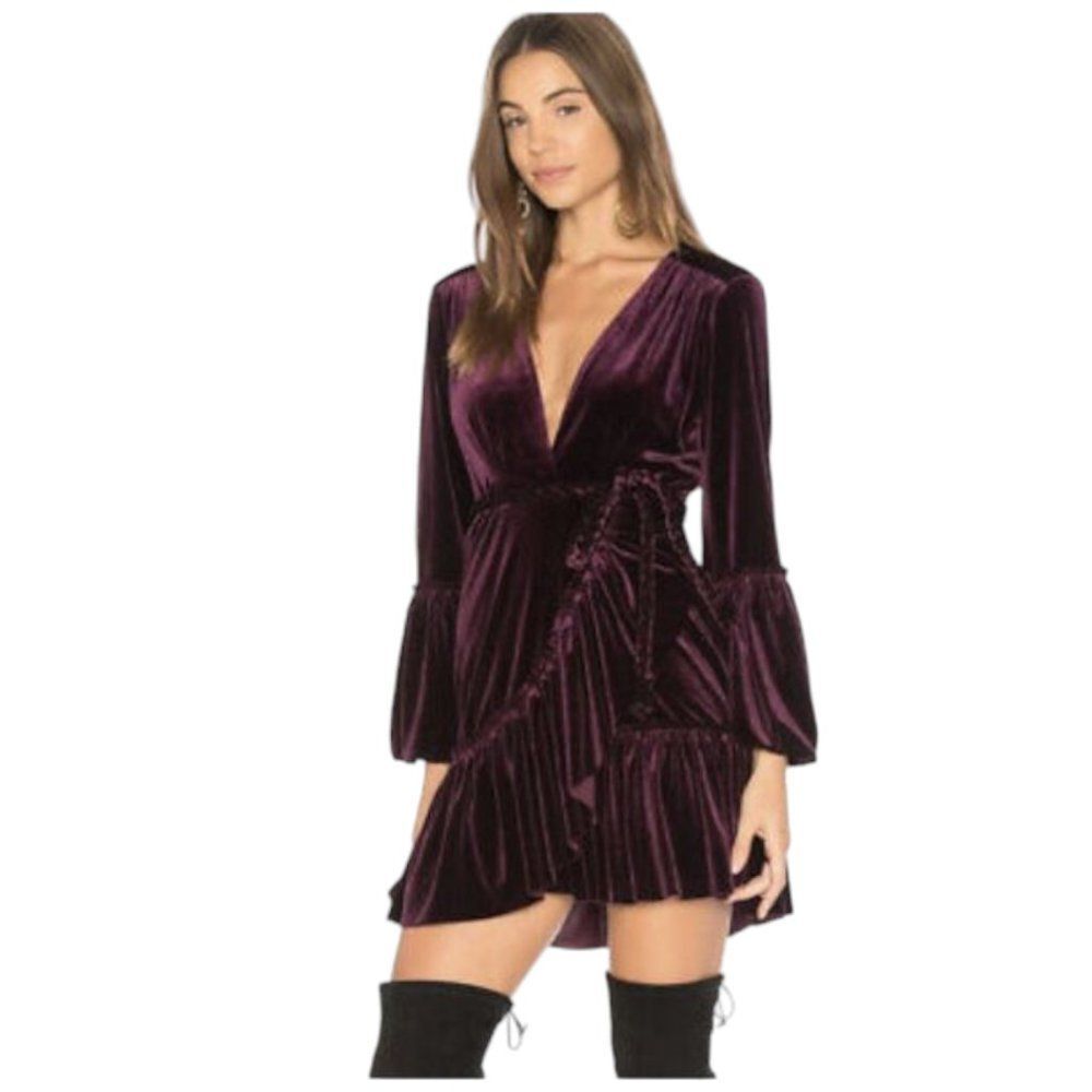 MISA Los Angeles Velvet Dress Corrine Wrap Dress Size XS WhimsiGoth Romantic